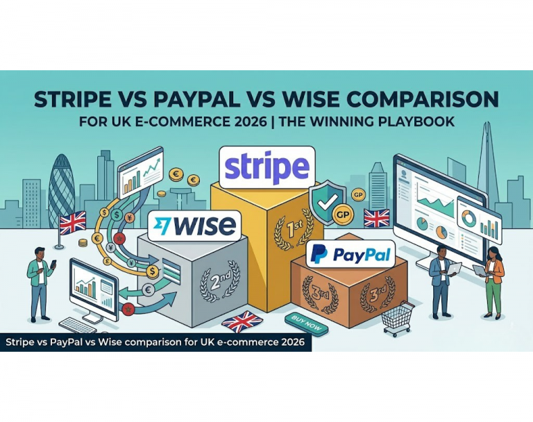 Stripe vs PayPal vs Wise comparison for UK e-commerce 2026